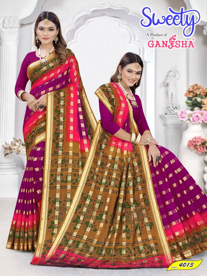 Sweety Vol 4 By Ganesha Cotton Printed Sarees Wholesale Shop In Surat